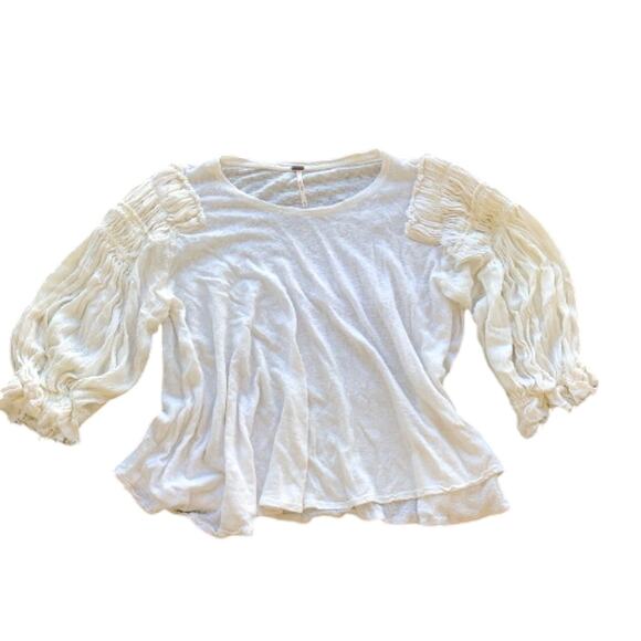 Free People Bubble Sleeve Top - Picture 1 of 2